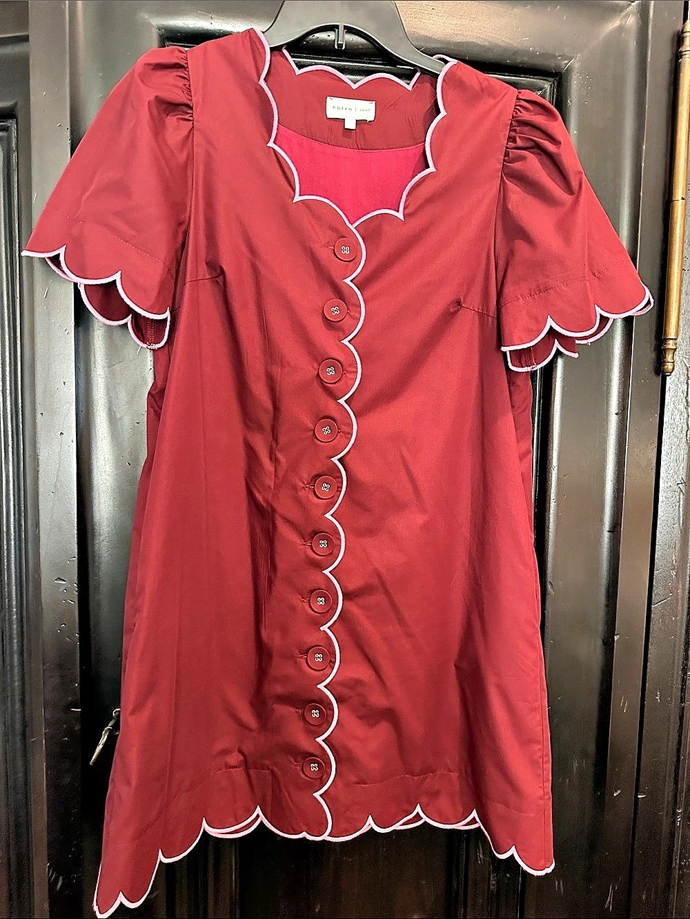 entro Scalloped Mini Dress in Red Size Small Like New